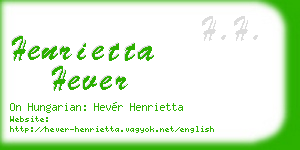 henrietta hever business card