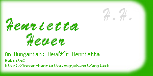 henrietta hever business card